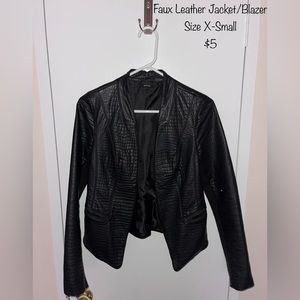 Faux Leather Blazer